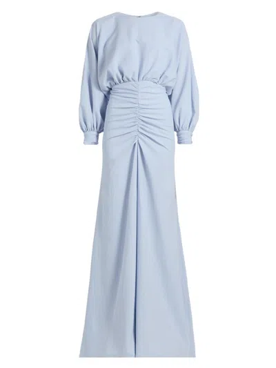 Amsale Women's Gathered A-line Gown In Blue