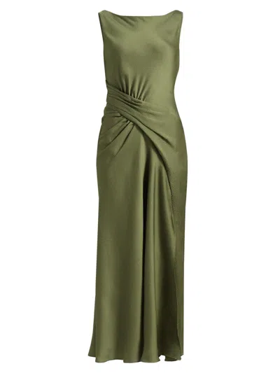 Amsale Women's Gathered Satin Cocktail Dress In Green