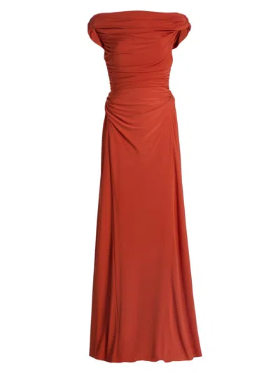 Amsale Women's Jersey Cowlback A-line Gown In Brown