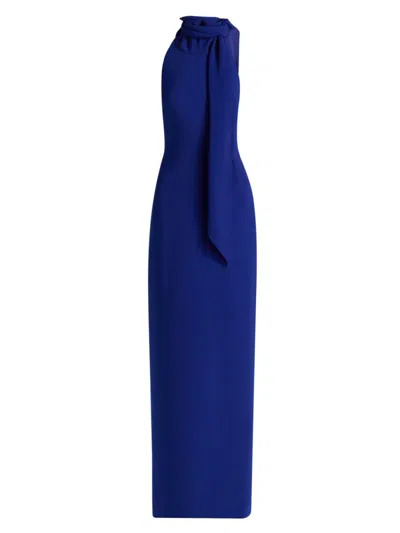 Amsale Women's Knotted Sleeveless Column Gown In Blue