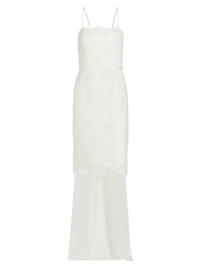 Amsale Women's Lace Bow Sheath Dress In Ivory