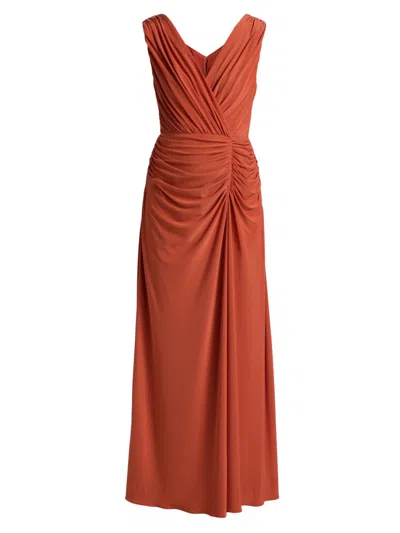 Amsale Women's Ruched Jersey Surpliced Gown In Brown