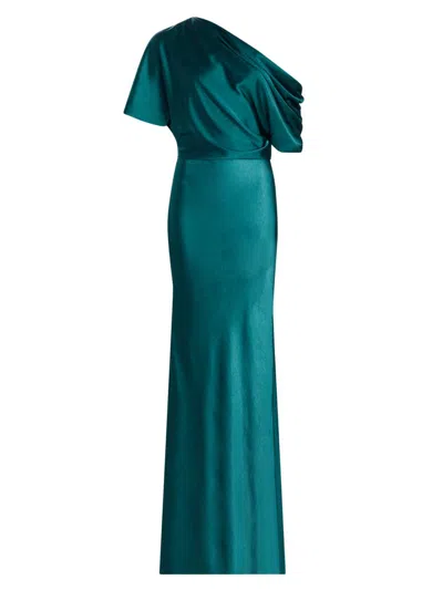 Amsale Women's Satin Dolman Mermaid Gown In Ocean