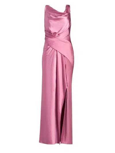Amsale Women's Satin Draped Gown In Pink