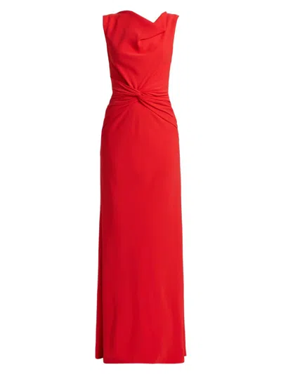 Amsale Women's Satin Gathered Gown In Red