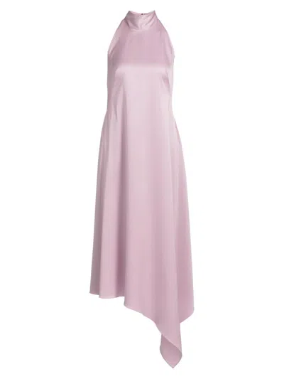 Amsale Women's Satin High-neck Midi-dress In Pink