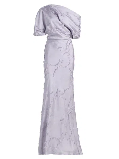 Amsale Women's Satin One-shoulder Gown In Purple