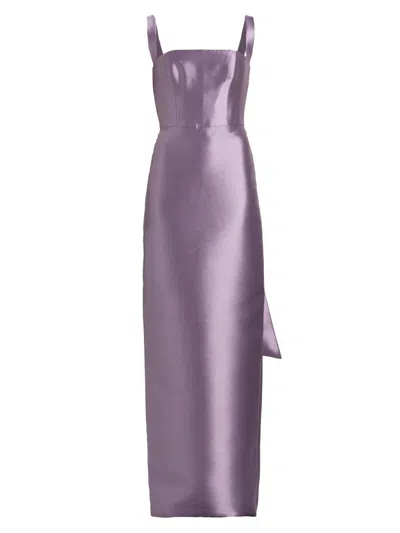Amsale Women's Satin Square-neck Column Gown In Purple