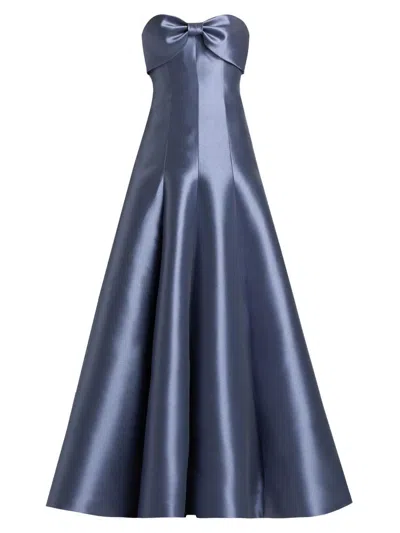 Amsale Women's Satin Strapless Gown In Gray