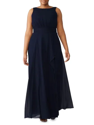 Amsale Women's Solid Flare Gown In Blue
