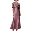 Amsale Womens Drapey Polyester Evening Dress