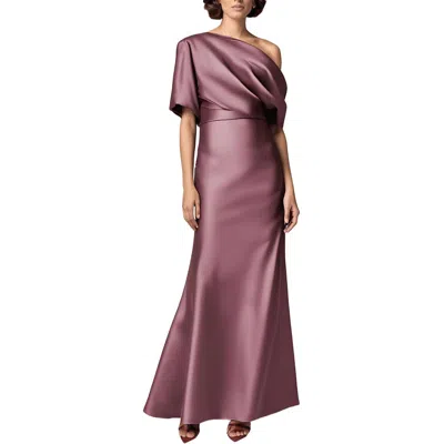 Amsale Womens Drapey Polyester Evening Dress In Multi