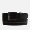 Amsterdam Heritage Aren | Center Stitched Leather Belt In Neutral