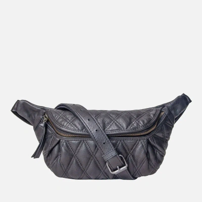 Amsterdam Heritage Beck | Diamond-patterned Leather Fanny Pack In Burgundy