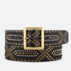 Amsterdam Heritage Daya | Studded Leather Belt With Square Buckle In Black
