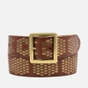 Amsterdam Heritage Gaia | Bold Studded Belt With Square Buckle In Brown