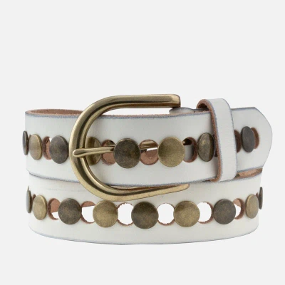 Amsterdam Heritage Jasmyn | Studded Western Belt In White