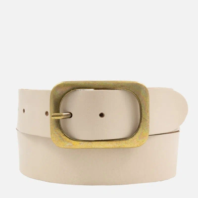Amsterdam Heritage Jodi | Statement Buckle Classic Leather Belt In Neutral