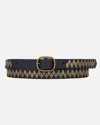 Amsterdam Heritage Liza Skinny Studded Belt W/ Pyramid Studs In Black In Black