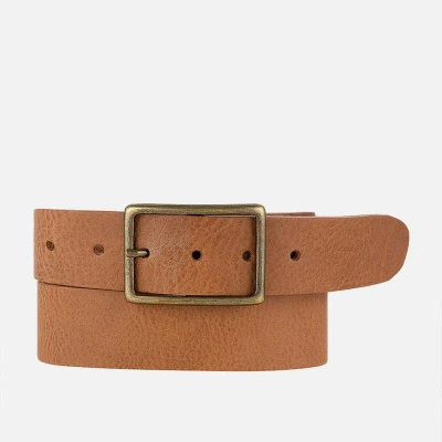 Amsterdam Heritage May | Classic Leather Belt With Rectangular Buckle In Brown