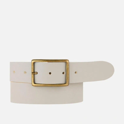 Amsterdam Heritage May | Classic Leather Belt With Rectangular Buckle In Neutral