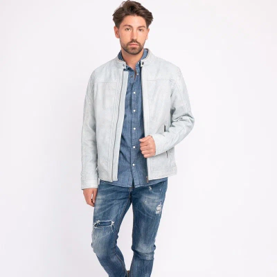 Amsterdam Heritage Miller | Men's Urban Leather Jacket In White
