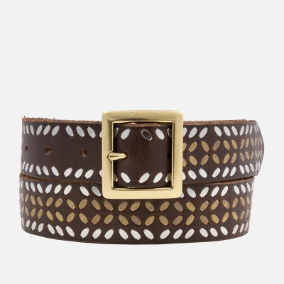 Amsterdam Heritage Naz | Studded Leather Belt In Brown