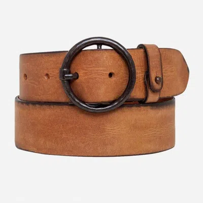 Amsterdam Heritage Pip Vintage Leather Belt In Tan In Brown