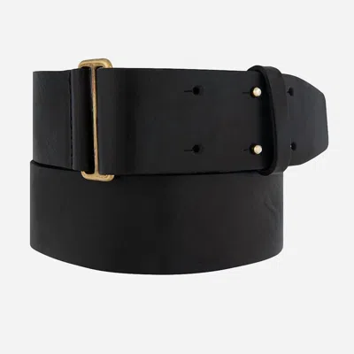 Amsterdam Heritage Vera Wide Leather Waist Belt In Black