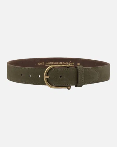 Amsterdam Heritage Women's Roan Vintage Suede Leather Belt In Green