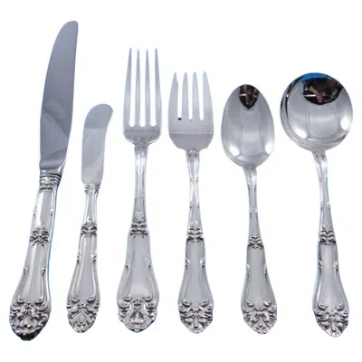 Pre-owned Amston Silver Co. Champlain By Amston Sterling Silver Flatware Service For 12 Set 77 Pieces