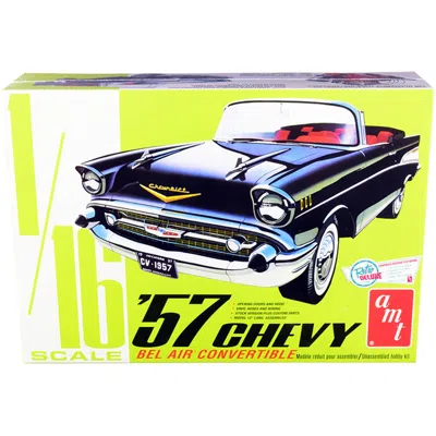 Amt 1-16 Scale Model Car With Skill 3 Model Kit For 1957 Chevrolet Bel Air Convertible 2-in-1 Kit
