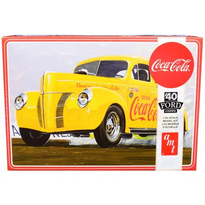 Amt 1940 Ford Coupe Coca Cola Plastic Model Kit In Yellow