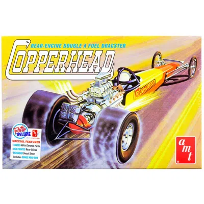 Amt Copperhead Rear Engine Double A Fuel Dragster Plastic Model Kit In Yellow