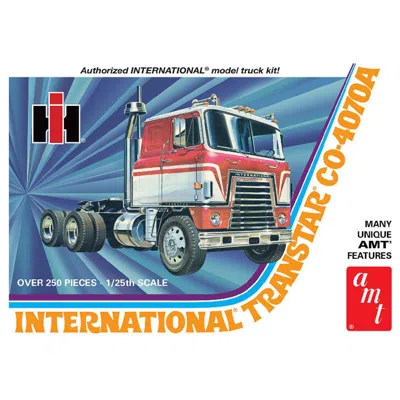 Amt International Transtar Co-4070a Semi Model Truck & Plastic Kit - Skill Level 3 Paint & Glue In Red