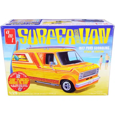 Amt Skill 2 1977 Ford Econoline Surfer Van With Two Surfboards 2-in-1 1 By 25 Scale Model Kit
