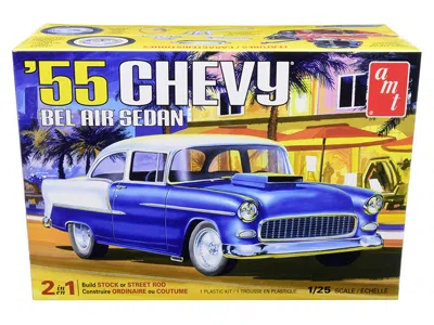 Amt Skill 2 Model Kit 1955 Chevrolet Bel Air Sedan 2-in-1 Kit 1/25 Scale Model By  In Blue