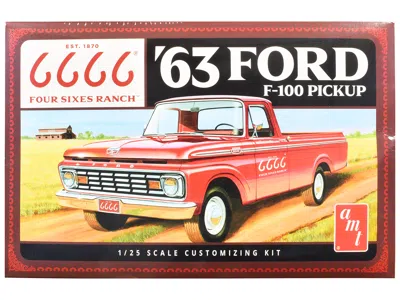 Amt Skill 2 Model Kit 1963 Ford F-100 Pickup Truck "four Sixes Ranch" 3-in-1 Kit 1/25 Scale Model By