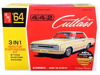 Amt Skill 2 Model Kit 1964 Oldsmobile Cutlass 442 Hardtop 3-in-1 Kit 1/25 Scale Model By  In Neutral