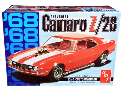 Amt Skill 2 Model Kit 1968 Chevrolet Camaro Z/28 2-in-1 Kit 1/25 Scale Model By  In Red
