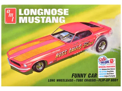 Amt Skill 2 Model Kit 1969 Ford Mustang Longnose Funny Car "gas Ronda" 1/25 Scale Model In Red