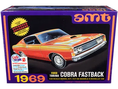 AMT SKILL 2 MODEL KIT 1969 FORD TORINO COBRA FASTBACK 3-IN-1 KIT 1/25 SCALE MODEL BY AMT