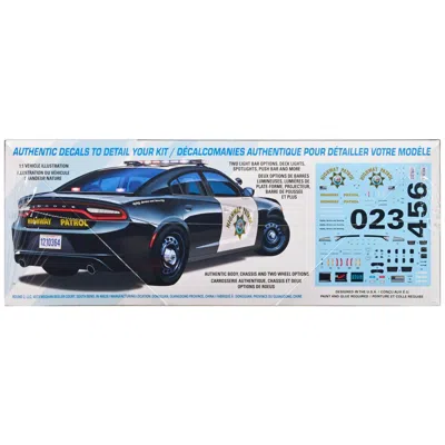 Amt Skill 2 Model Kit 2021 Dodge Charger Pursuit Police Car 1-25 Scale Model In Black