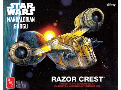 Amt Skill 2 Model Kit Razor Crest Spaceship "star Wars: The Mandalorian" 1/72 Scale Model By