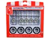 Amt Skill 2 Model Kit Wire Wheels And Whitewall Tires Set Of 5 Pieces For 1/25 Scale Models By