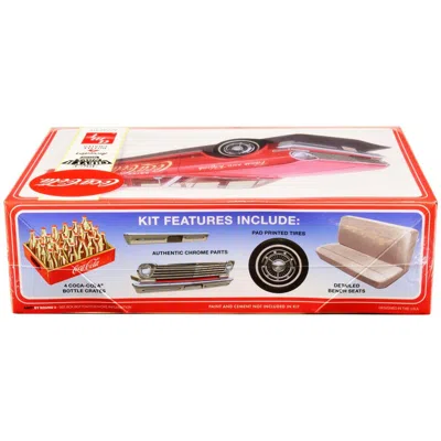 Amt Skill 3 1963 Chevrolet Ii Nova Wagon Coca-cola 1 By 25 Scale Model Kit In Red