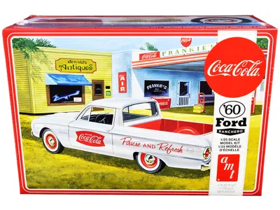 Amt Skill 3 Model Kit 1960 Ford Ranchero With Vintage Ice Chest And Two Bottle Crates "coca-cola" 1/25 S In White