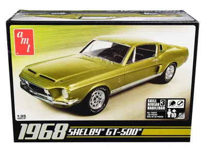 Amt Skill 3 Model Kit 1968 Ford Mustang Shelby Gt-500 1/25 Scale Model By  In Yellow