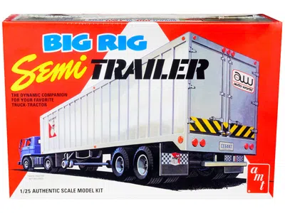 Amt Skill 3 Model Kit Big Rig Semi Trailer With 2 Pallets 2-in-1 Kit 1/25 Scale Model By  In White