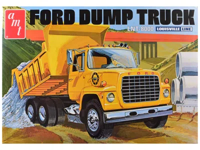 Amt Skill 3 Model Kit Ford Lnt-8000 Louisville Line Dump Truck 1/25 Scale Model By  In Yellow